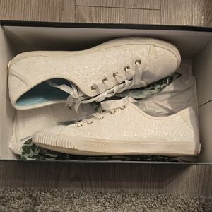 Kate Spade White Trista Glitter Sneakers